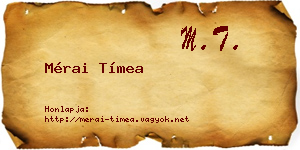 Mérai Tímea névjegykártya